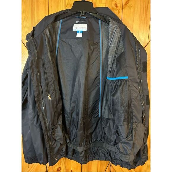 Columbia Interchangeable Waterproof Rain Jacket Black Mens Size XL (8357) - Picture 9 of 12